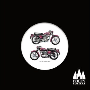 CMC: Ariel 1954 Red Hunter 500cc Single - Classic Motorbike - Inspired - Illustrated - Tribute - Ceramic Coaster