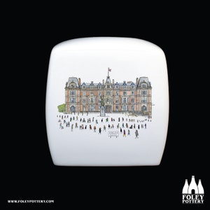 TH: Hanley Town Hall, Stoke on Trent, England, Inspired, illustrated, Tribute  Fine Bone China  - Money box