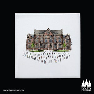 TH: Fenton Town Hall, Stoke on Trent, England, Inspired, illustrated, Tribute  - Decorative Ceramic Tile