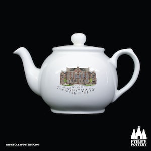 TH: Fenton Town Hall, Stoke on Trent, England, Inspired, illustrated, Tribute  Fine Bone China Bottle  - Tea Pot