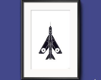 APC: English Electric Lightning - Aeroplane - Illustrated - Fine Art Print