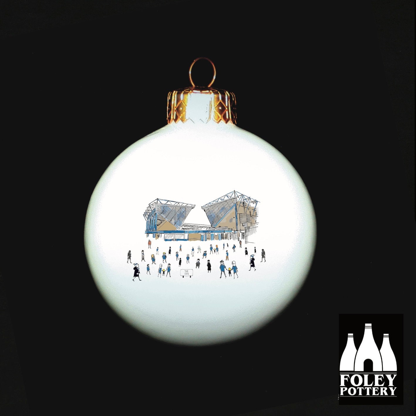 FFG: Millwall FC - MatchDay@TheDen - Stadium - Illustrated - Tribute - Fine bone china Bauble