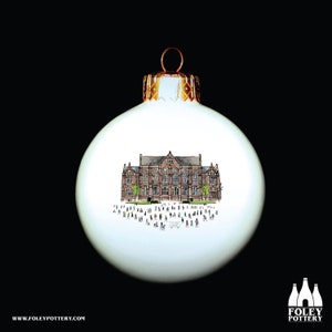 TH: Fenton Town Hall, Stoke on Trent, England, Inspired, illustrated, Tribute  Fine Bone China  - Bauble