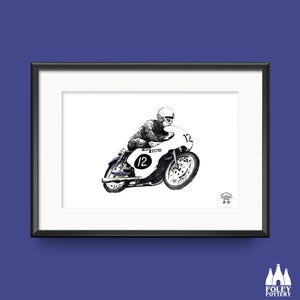 MRL: Motorcycle Racing Legend - Roy Francis - CR92 Chis Honda #4 Thruxton - (Illustrated ) - (Tribute) - Fine Art Print