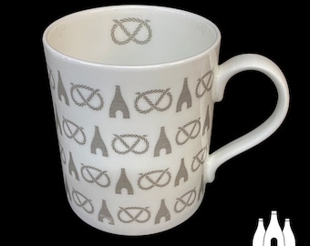 STK: Stoke On Trent, Staffordshire Knot, Bottle Kiln, Illustrated - Fine bone China Mug