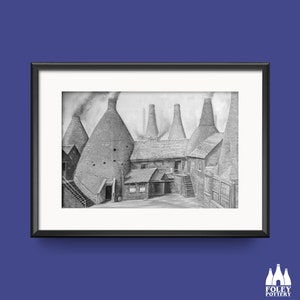 JF: Gladstone Pottery - Longton - Stoke-on-Trent - Northern art - Bottle Oven - Potteries -Inspired - Illustrated -  Fine Art Print