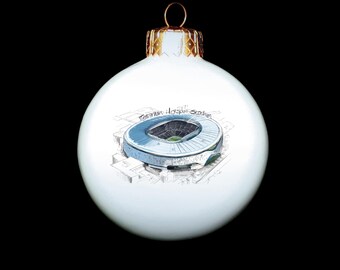 FGDV: Tottenham Hotspur Stadium - Drone View - Football Stadium - inspired - Illustrated -  - fine bone china - Bauble
