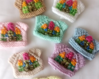 Ropa de moda de verano con flores bordadas Top de acrílico tejido para muñeca Blythe