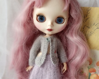 Ensemble cardigan pour poupée Blythe avec petit coq Vêtements en tricot pour poupée de 30 cm (12 po.)