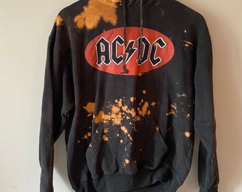 ac dc hoodie bleached