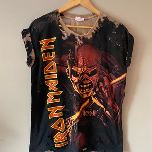 Distressed Iron Maiden Band Shirt Size 