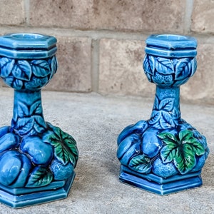 Vintage 60-tal - Ljusstakar - Inarco Blue Mood Fruit - Kitsch - Kök - Ljus - Matsal - Heminredning - Samlare - Ersättning - Retro