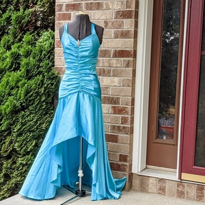 Vintage 2000s- Y2k- Prom Dress- Sexy-retro-baby Blue- Slinky-hi Low-  Stunning- Corset- Lace Up- Mcbling- Gala- Formal- Military Ball- Size M -  Etsy Canada