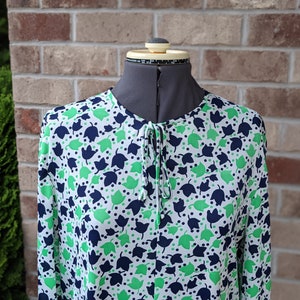 Vintage 70s- Dress- Floral- Mod- Mid Century Modern- Funky- Pop- Print- Long Sleeve- Boho- Silhouette- Stretchy- Women&#39;s Size 14/16