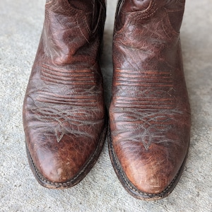 Vintage 70s- Western- Cowboy Boots- Dan Post- Southwestern- Boho- Barn Wedding- Country Girl- Something Old- Vintage Leather- Women&#39;s Size 6