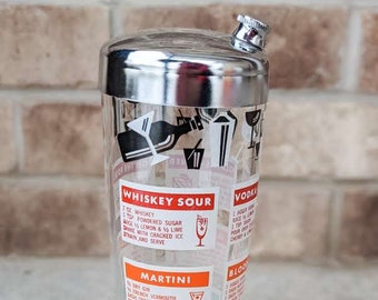 Vintage 50s-60s- Mid Century- Cocktail Shaker- Drink Shaker- Retro- Barware- Home Bar- Basement Bar- Vintage Kitchen