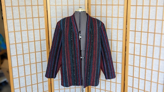 Vintage 80s- 90s- Woven Jacket- Blanket- Fiber- A… - image 1