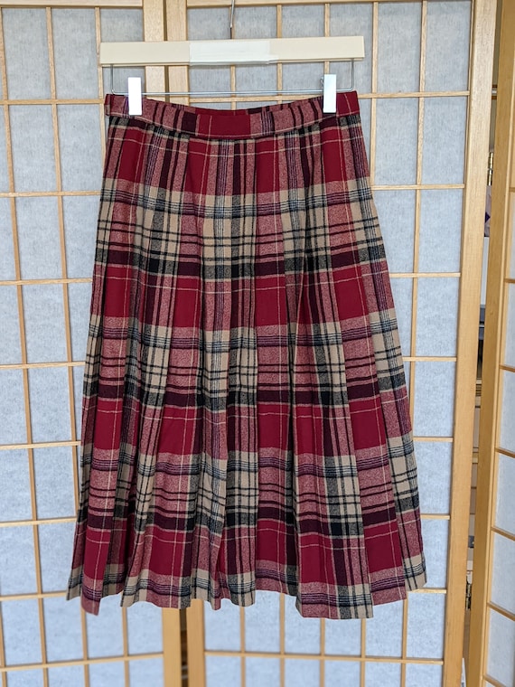 Vintage 70s- 80s- Wool Plaid Skirt- Pendleton- Au… - image 4