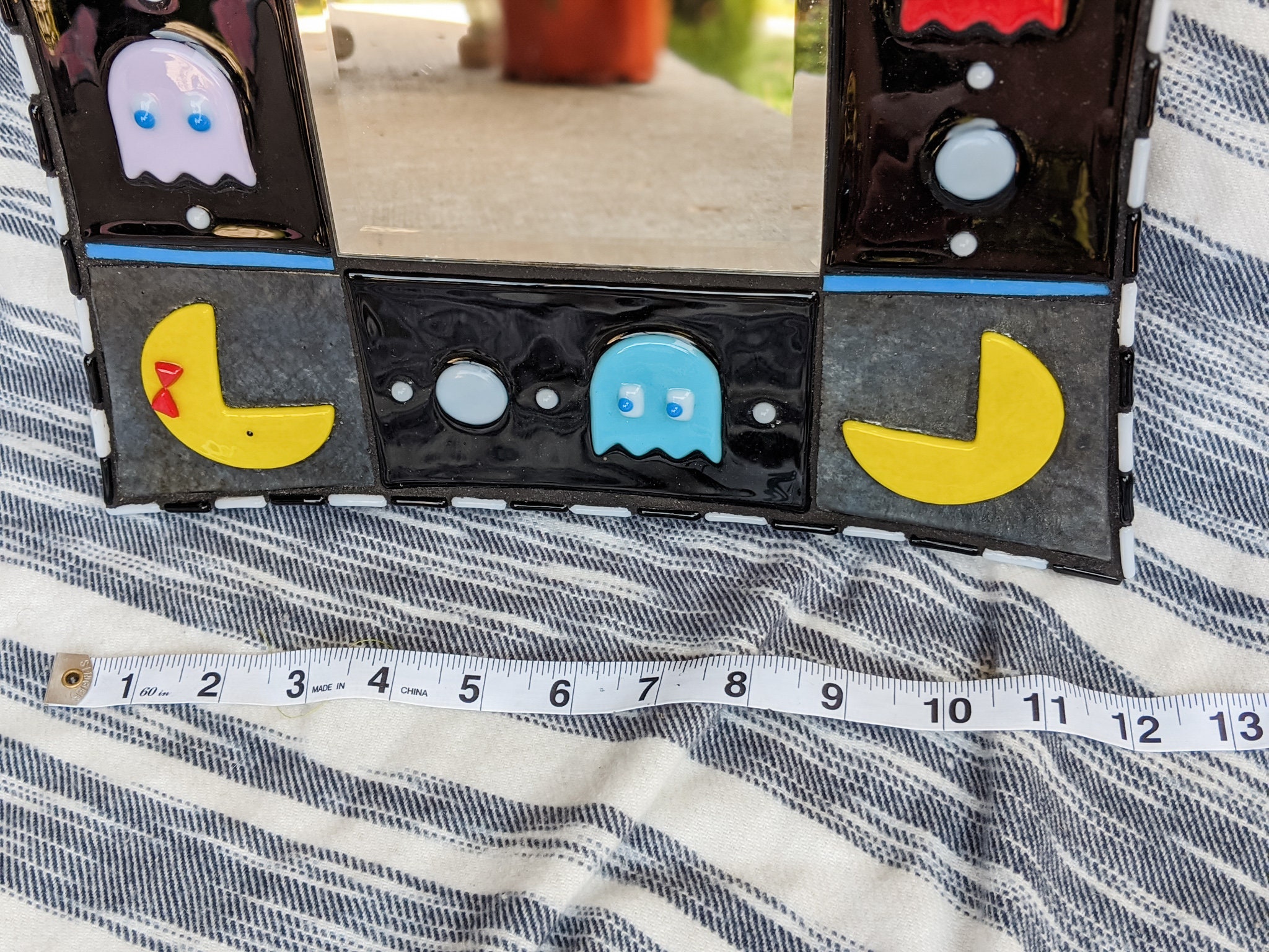 Handmade Retro Pacman Mirror Glass Ms.pacman Gamer Etsy