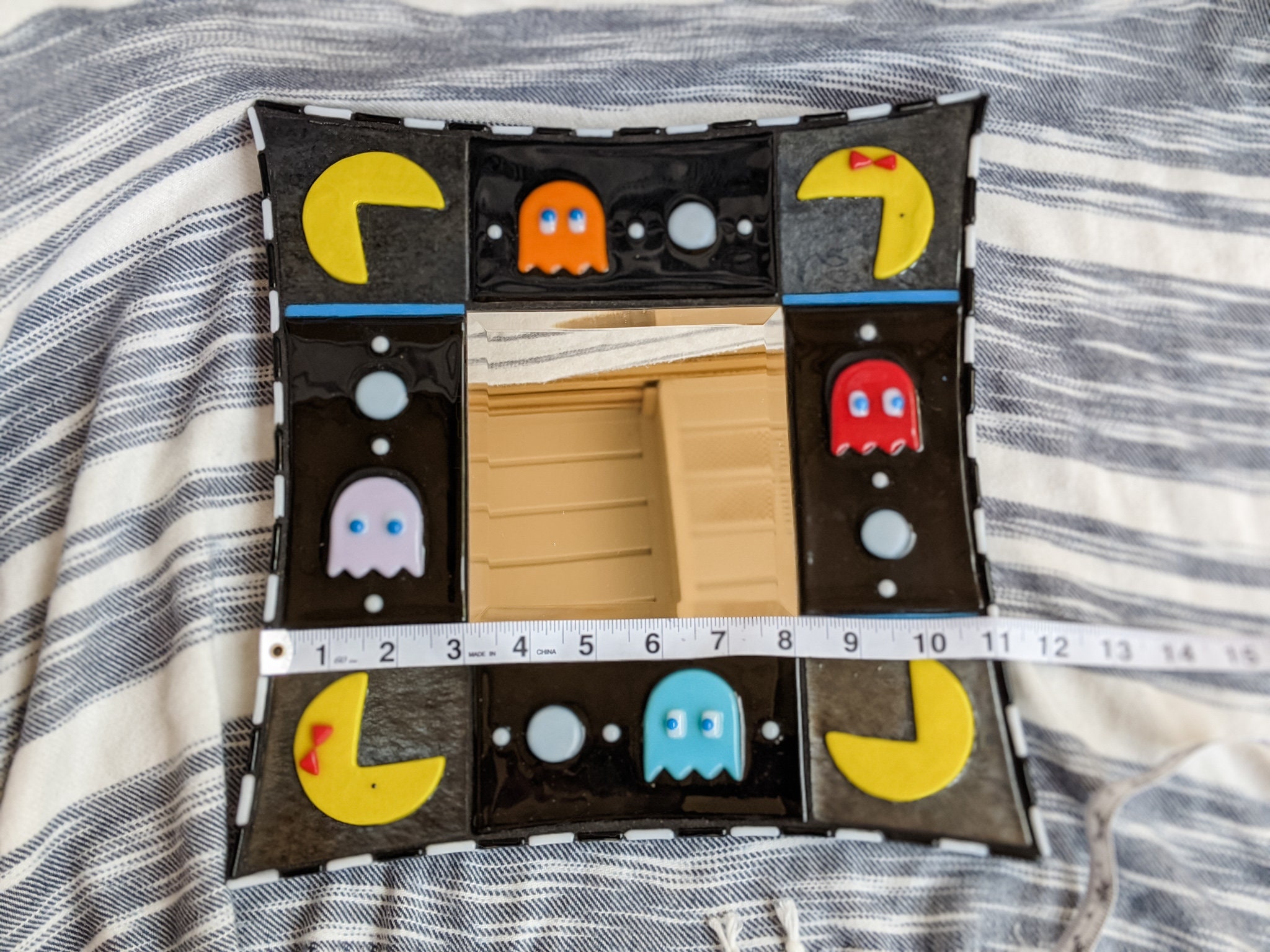 Handmade Retro Pacman Mirror Glass Ms.pacman Gamer Etsy