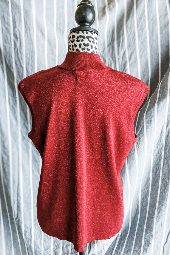 Vintage 90s- 2000s-y2k- Silk Christmas Red Sleeve… - image 3