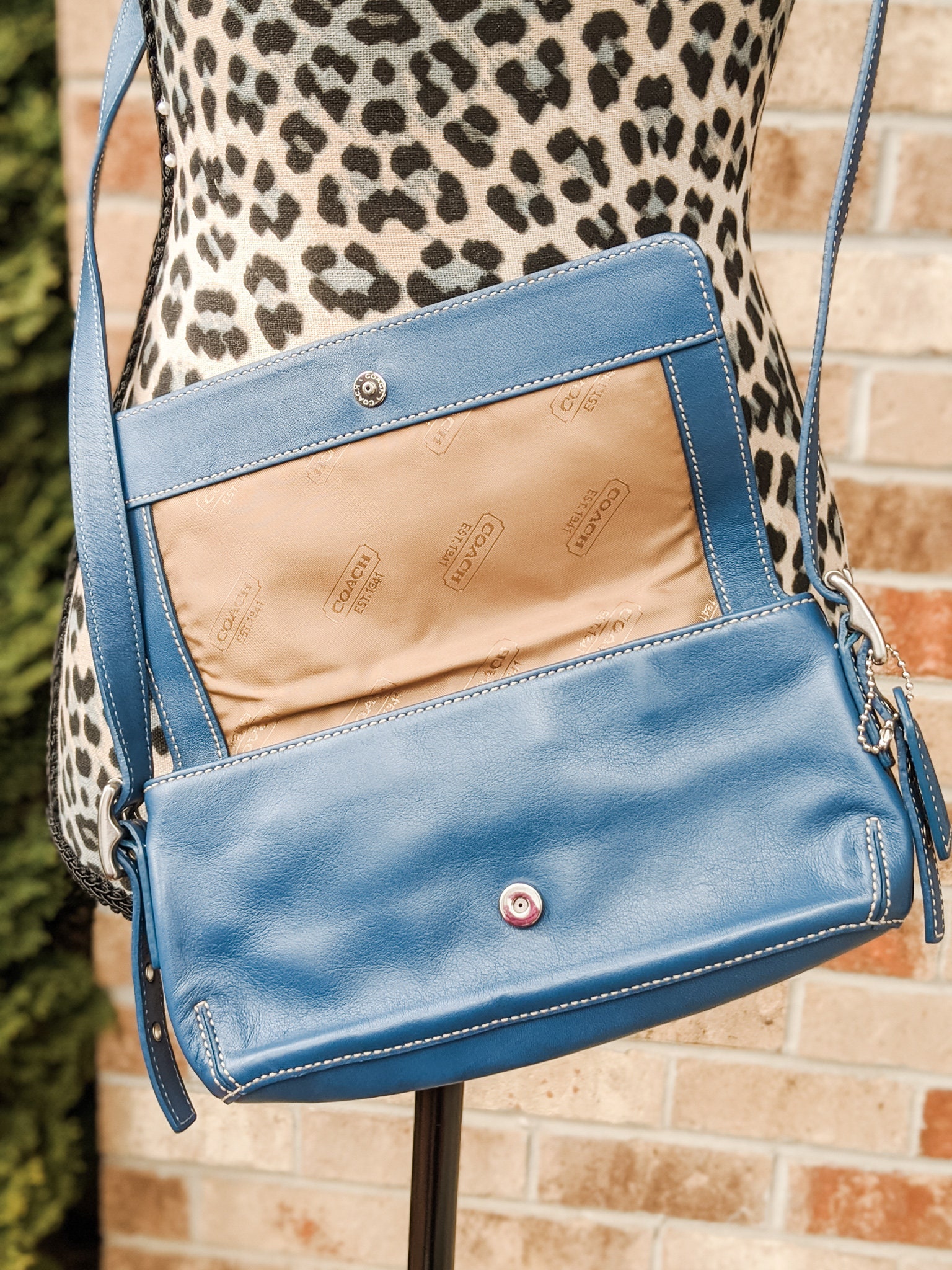 Vintage 90s- 2000s- Y2k- Coach Handbag- Crossbody- Purse- Blue 