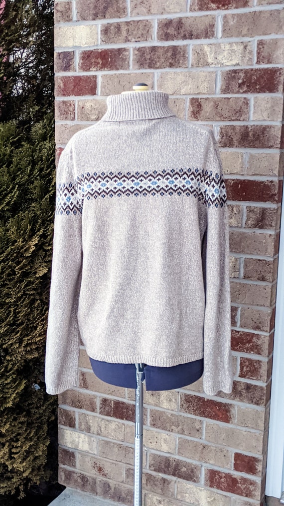 Vintage 90s- 2000s- y2k- Sweater- Tan- Striped- C… - image 5