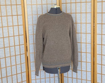 Vintage 70s- 80s- Wool Knit Sweater- Jersild: Distinctive Sportswear-Brown- Goblincore- Cottagecore- Neutral- Retro- Gender- Men's Size L
