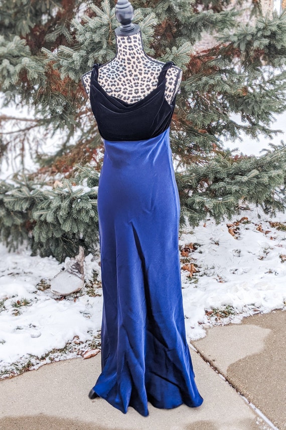 Vintage 90s- 2000s- y2k- Prom Dress- Sapphire Blue