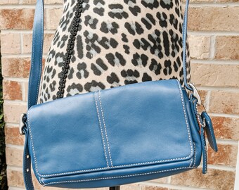 Vintage 90s- 2000s- Y2k- Coach Handbag- Crossbody- Purse- Blue