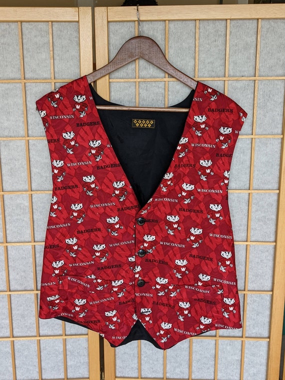 Vintage 80s- 90s- Bucky Badger Vest-Red- Black- Wh
