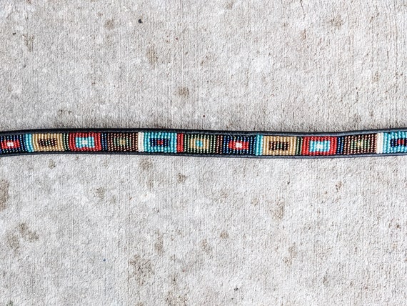 Vintage 80s- Brighton Beaded Belt- Skinny Belt- S… - image 5