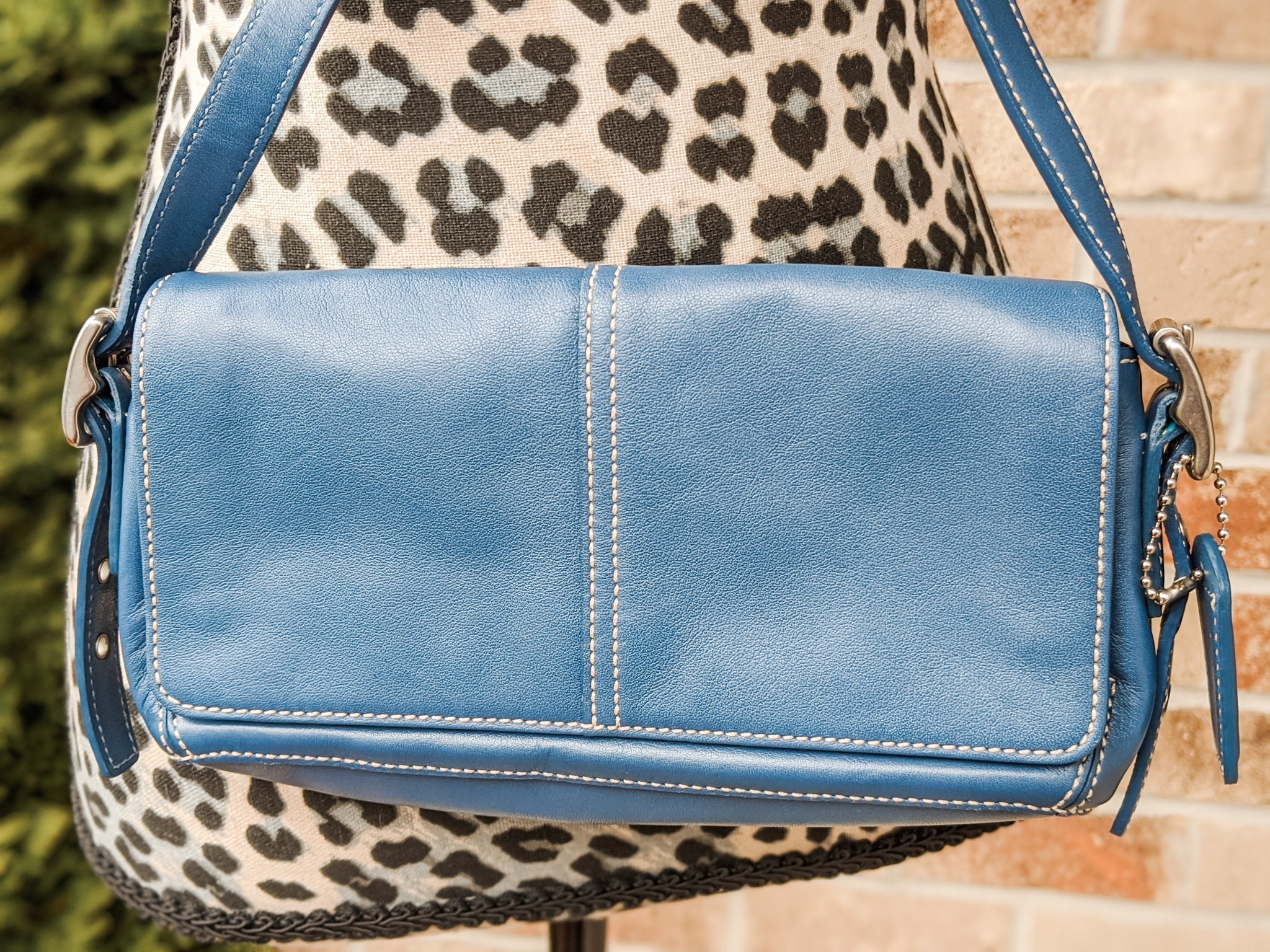 Vintage 90s- 2000s- Y2k- Coach Handbag- Crossbody- Purse- Blue