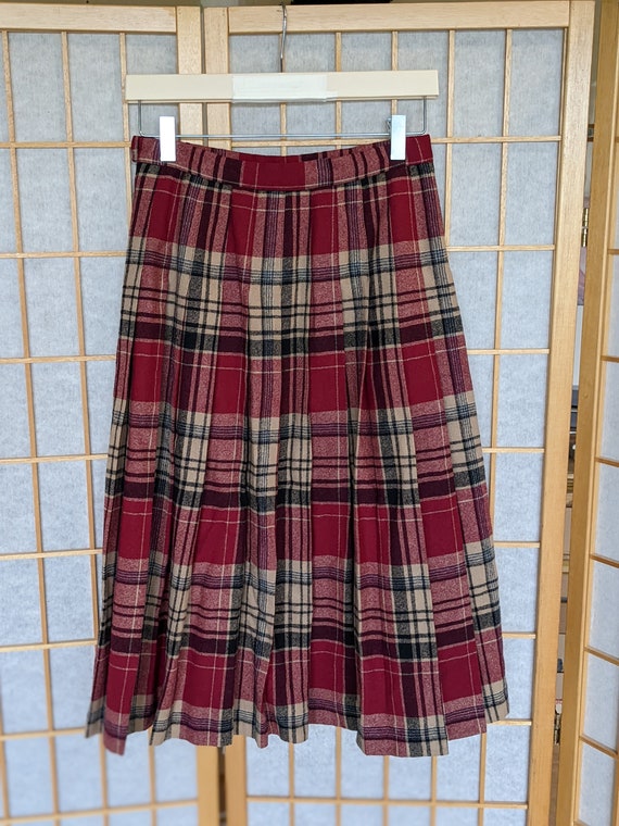 Vintage 70s- 80s- Wool Plaid Skirt- Pendleton- Au… - image 3