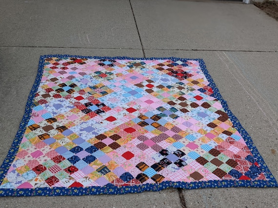Vintage 70s- Quilt- That 70's Quilt- Patchwork- Handmade Vintage 70s- Quilt- That 70's Quilt- Patchwork- Handmade