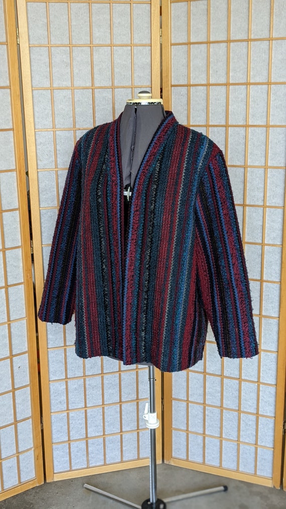 Vintage 80s- 90s- Woven Jacket- Blanket- Fiber- A… - image 2