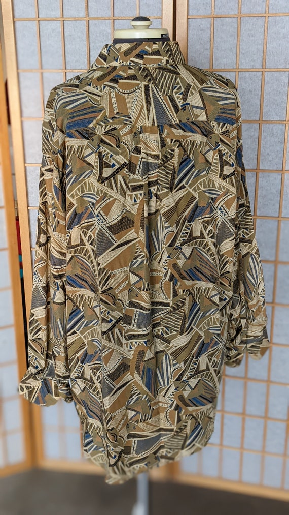 Vintage 80s- 90s- Men's Button Down Shirt- Printe… - image 7