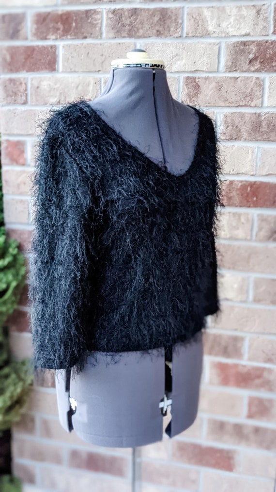 Vintage 90s- 2000s- y2k- Fuzzy- Long Sleeve- Crop… - image 6