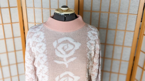 Vintage 80s- 90s- Pastel Sweater- Pullover-Pink- … - image 2