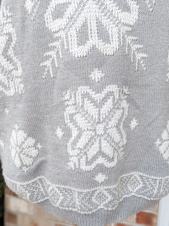 90s Sparkly Snowflake Sweater- Metallic- Nordic- … - image 5