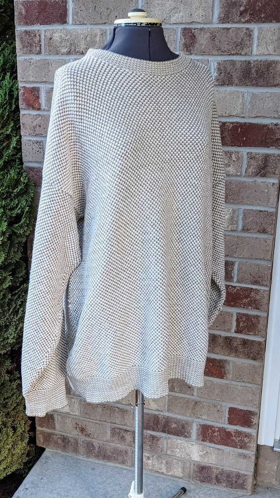 Vintage 80s- 90s- Oversized Sweater- Men's- Waffl… - image 7