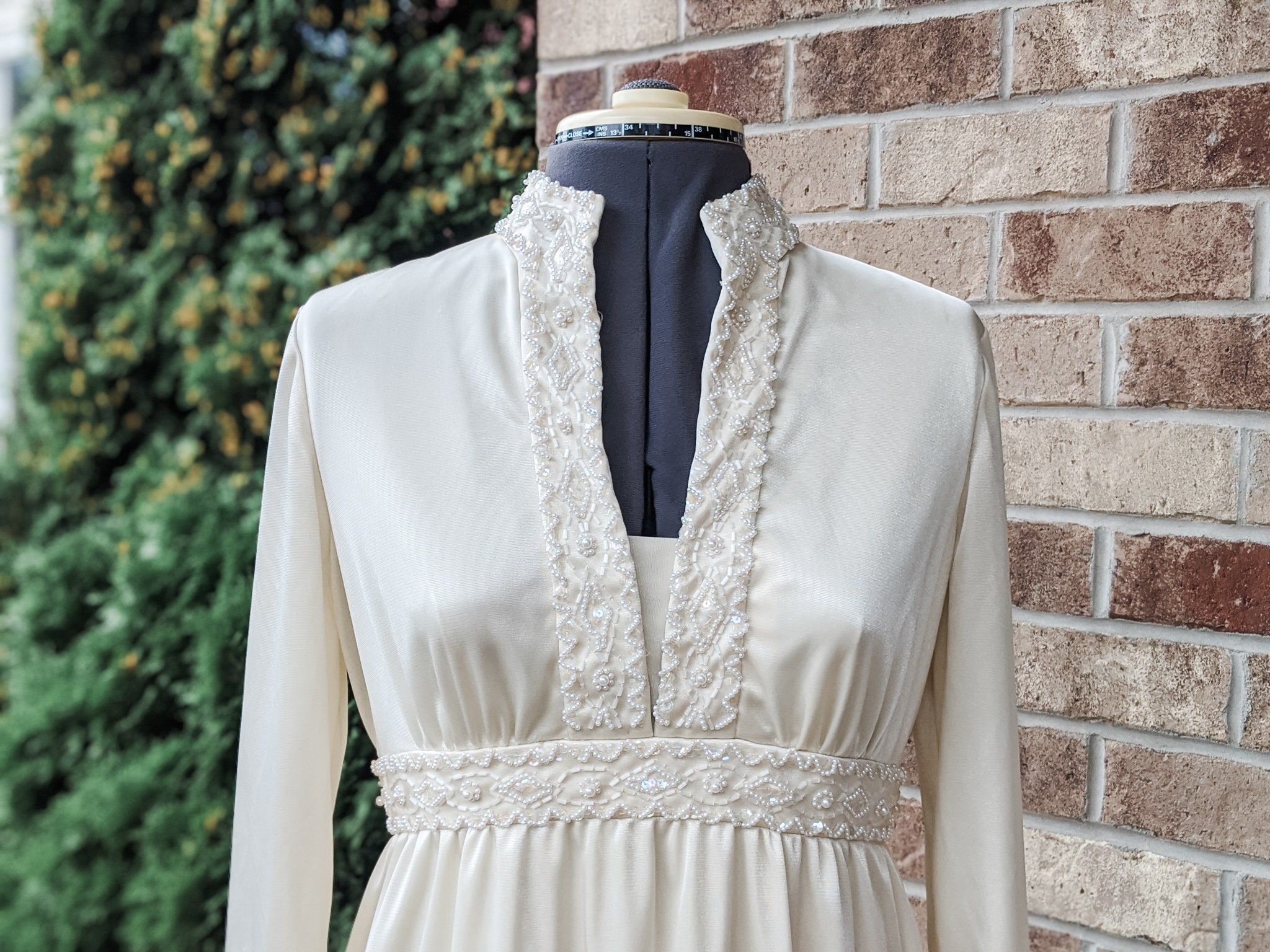 Vintage Beaded Sleeve Wedding Dress