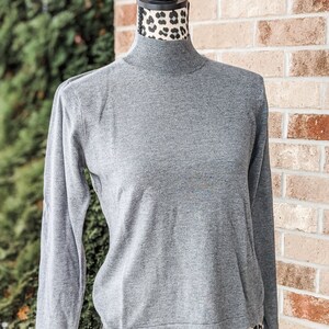 Charcoal Sweater Top- Gray- Petite- Cozy- 90s- Early 2000s- Friends, Monica- Classic- Work Wear- blouse- Cozy, soft- Capsule Wardrobe