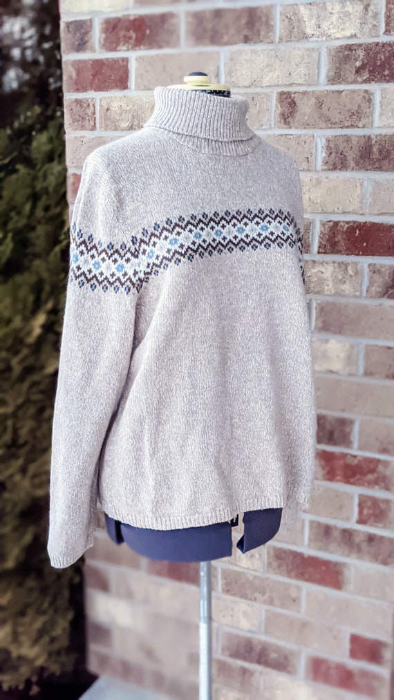 Vintage 90s- 2000s- y2k- Sweater- Tan- Striped- C… - image 6