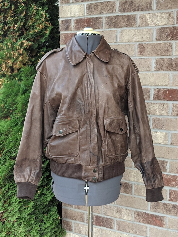 Vintage 90s-2000s- Fight Club- Leather Jacket- Size Men's