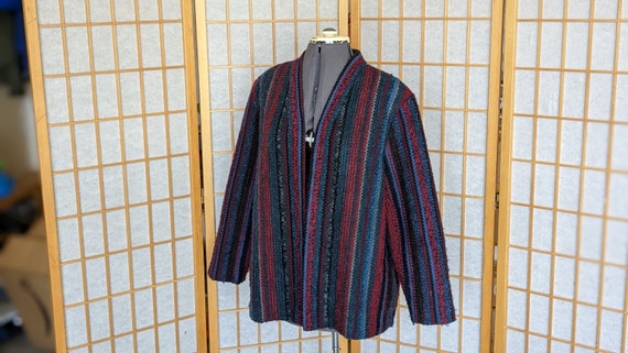 Vintage 80s- 90s- Woven Jacket- Blanket- Fiber- A… - image 6