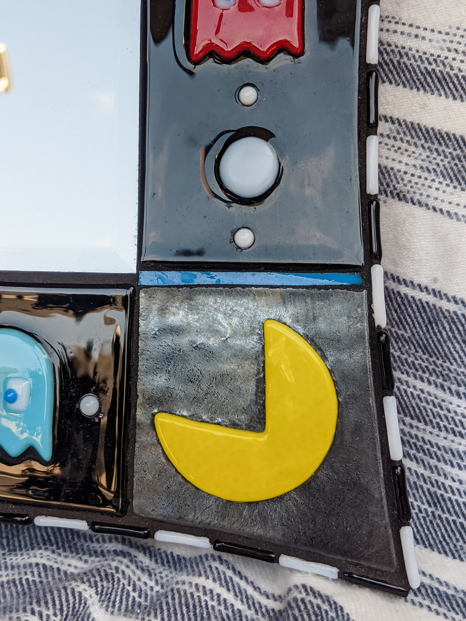 Handmade Retro Pacman Mirror Glass Ms.pacman Gamer Etsy