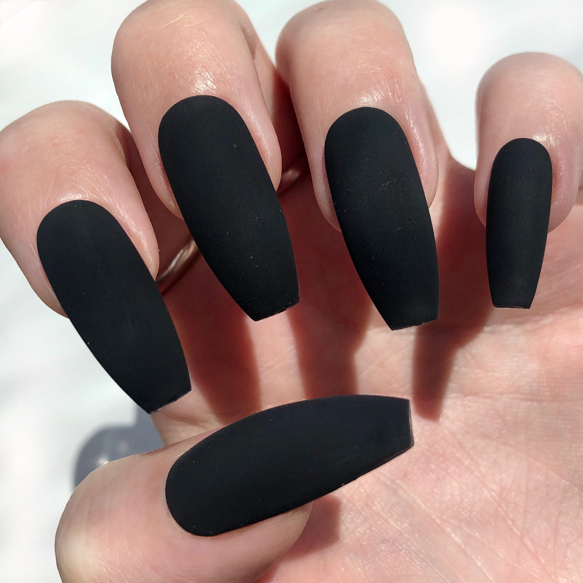 Blackout Matte press on nails/stick on nails/glue on Etsy
