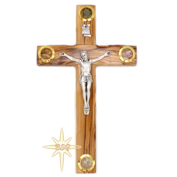 Wall Crucifix. Olive Wood Cross. Wall Hanging Decor. Confirmation. Fathers Day Gift. Baptism. Blessings Crucifix Catholic. Holy Relics