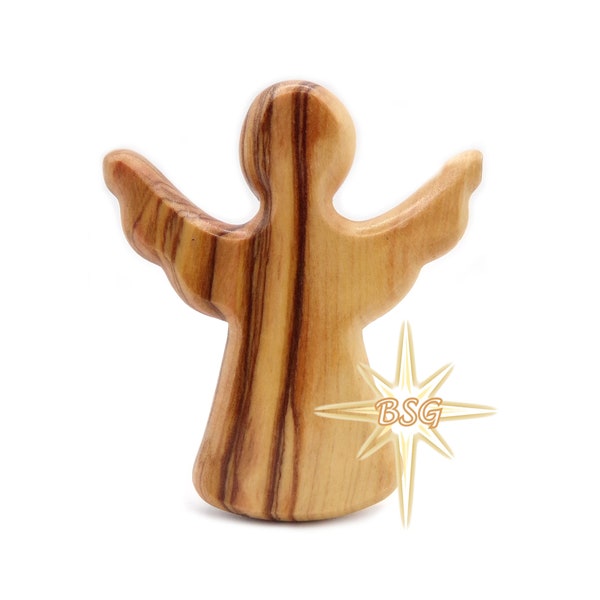 Guardian Angel, Customized Olive Wood Angels, Personalized Pocket gift, Easter & Christmas, first Communion, Confirmation, baptism favors